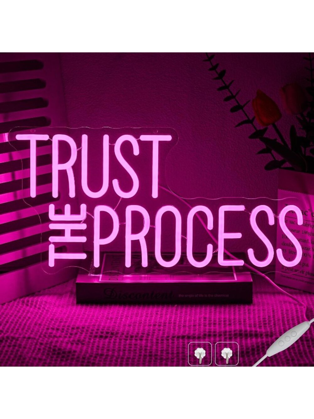 Trust The Process Neon Sign Pink LED Light Motivation Theme LED Neon Light